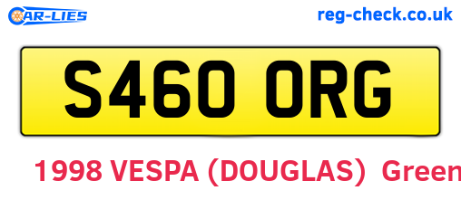 S460ORG are the vehicle registration plates.