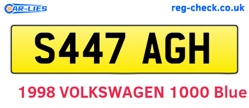 S447AGH are the vehicle registration plates.