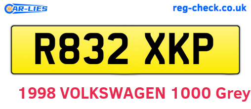 R832XKP are the vehicle registration plates.
