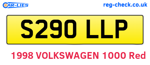 S290LLP are the vehicle registration plates.