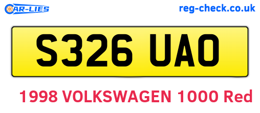 S326UAO are the vehicle registration plates.