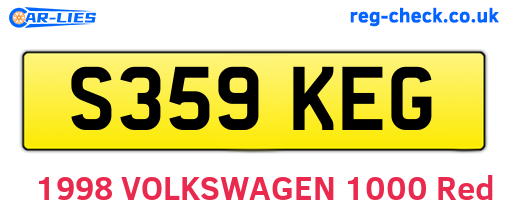 S359KEG are the vehicle registration plates.