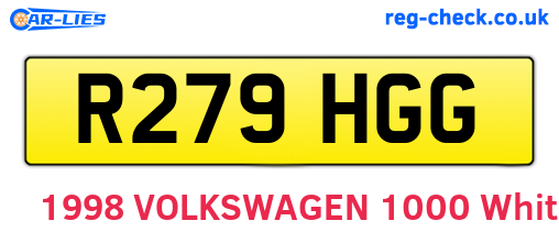 R279HGG are the vehicle registration plates.