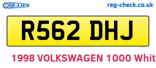 R562DHJ are the vehicle registration plates.