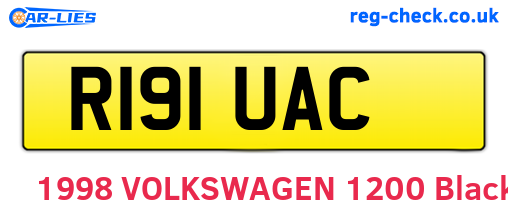 R191UAC are the vehicle registration plates.