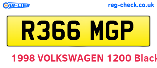 R366MGP are the vehicle registration plates.