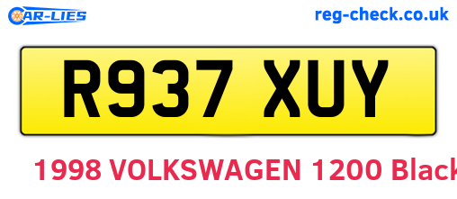 R937XUY are the vehicle registration plates.