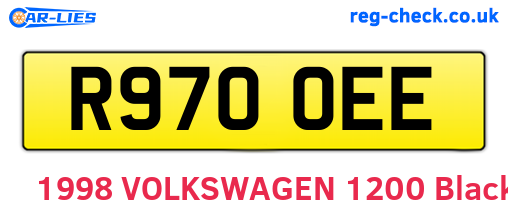 R970OEE are the vehicle registration plates.
