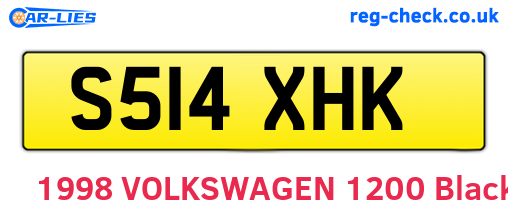 S514XHK are the vehicle registration plates.