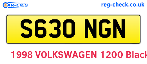 S630NGN are the vehicle registration plates.
