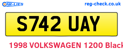 S742UAY are the vehicle registration plates.