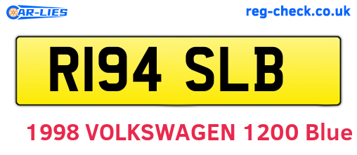 R194SLB are the vehicle registration plates.