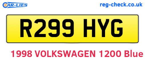 R299HYG are the vehicle registration plates.