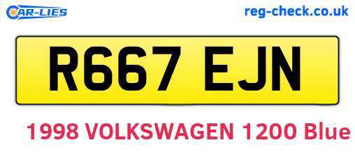 R667EJN are the vehicle registration plates.