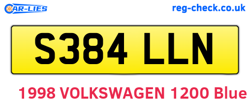 S384LLN are the vehicle registration plates.