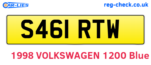 S461RTW are the vehicle registration plates.