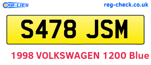 S478JSM are the vehicle registration plates.