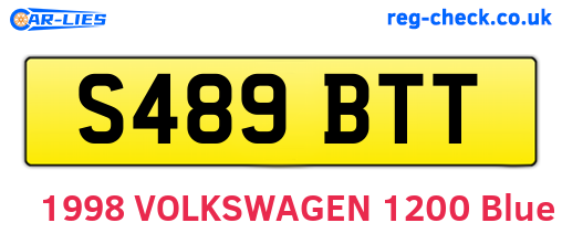 S489BTT are the vehicle registration plates.