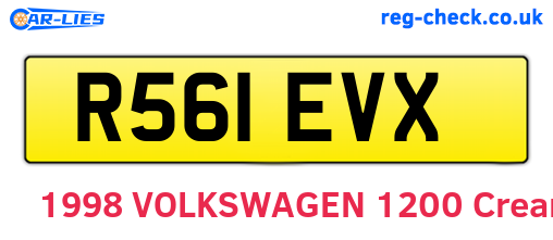 R561EVX are the vehicle registration plates.