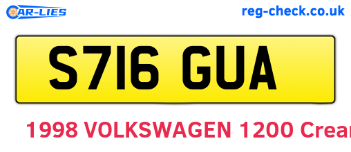 S716GUA are the vehicle registration plates.