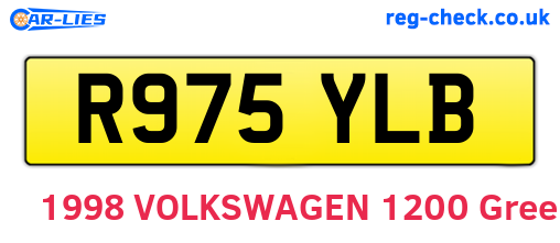 R975YLB are the vehicle registration plates.