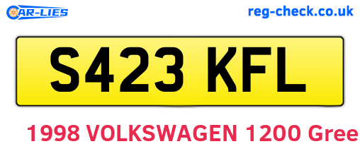 S423KFL are the vehicle registration plates.
