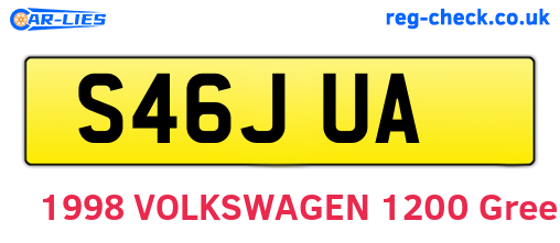 S46JUA are the vehicle registration plates.