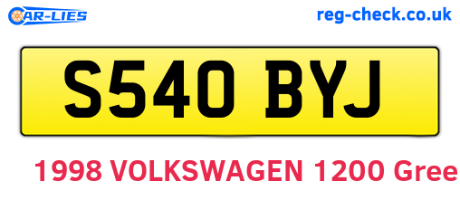 S540BYJ are the vehicle registration plates.
