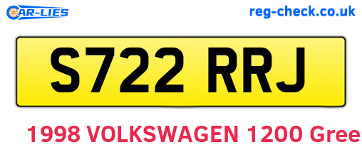 S722RRJ are the vehicle registration plates.