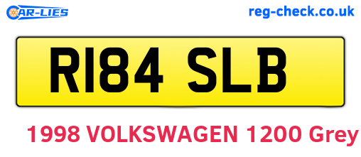 R184SLB are the vehicle registration plates.