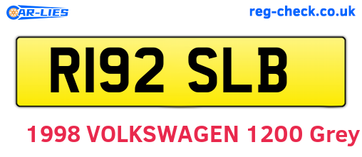 R192SLB are the vehicle registration plates.