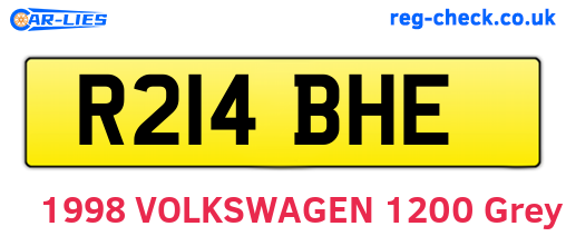 R214BHE are the vehicle registration plates.