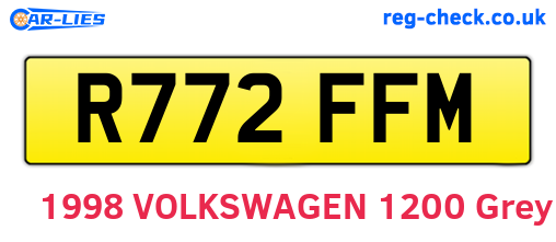 R772FFM are the vehicle registration plates.