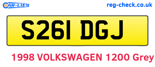S261DGJ are the vehicle registration plates.