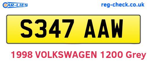 S347AAW are the vehicle registration plates.