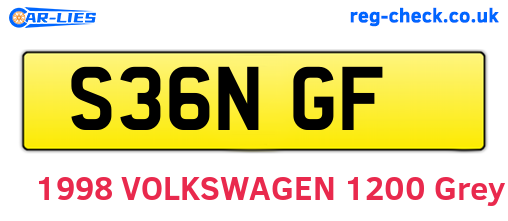 S36NGF are the vehicle registration plates.