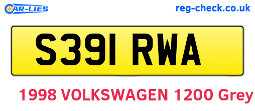 S391RWA are the vehicle registration plates.