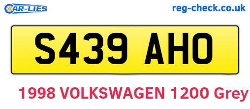 S439AHO are the vehicle registration plates.