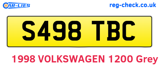 S498TBC are the vehicle registration plates.