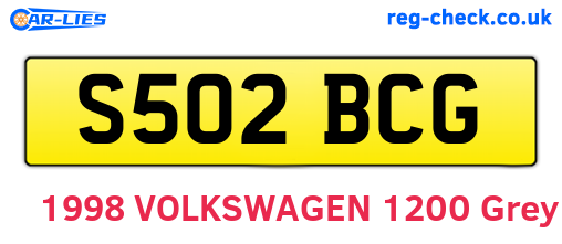 S502BCG are the vehicle registration plates.
