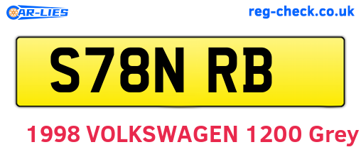 S78NRB are the vehicle registration plates.