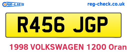 R456JGP are the vehicle registration plates.