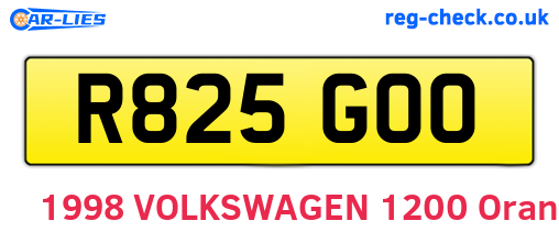 R825GOO are the vehicle registration plates.