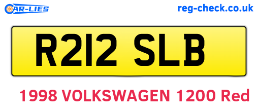 R212SLB are the vehicle registration plates.