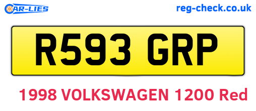 R593GRP are the vehicle registration plates.
