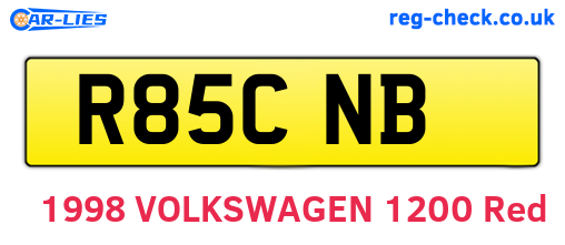 R85CNB are the vehicle registration plates.
