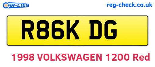 R86KDG are the vehicle registration plates.