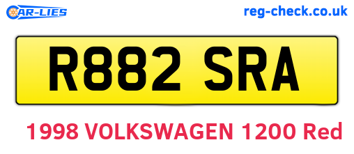 R882SRA are the vehicle registration plates.