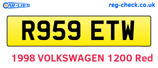 R959ETW are the vehicle registration plates.