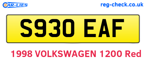 S930EAF are the vehicle registration plates.